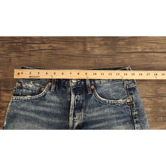 AGOLDE Womens Parker Vintage Cut Off Shorts‎ Distressed Blue Size 26 Button Fly - Picture 8 of 9